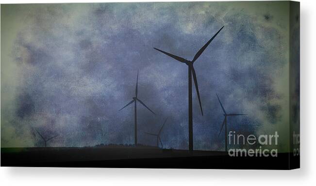 Texture Canvas Print featuring the photograph Windmills. by Clare Bambers