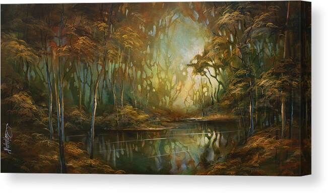 Landscape Canvas Print featuring the painting ' Eden ' by Michael Lang