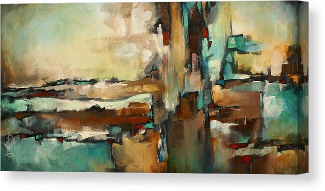 Abstract Canvas Print featuring the painting ' The Border ' by Michael Lang