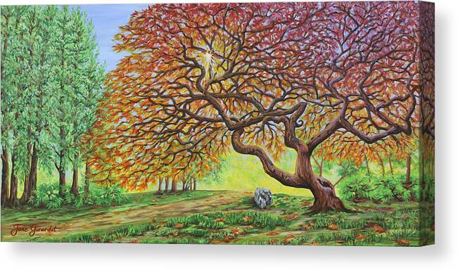 Japanese Canvas Print featuring the painting Japanese Maple #2 by Jane Girardot