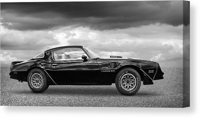 Pontiac Canvas Print featuring the photograph 1978 Trans Am In Black And White by Gill Billington