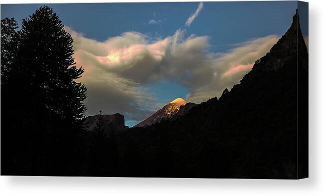 Lanin National Park South Argentina Southamerica Travel Patagonia Canvas Print featuring the pyrography Lanin National Park #2 by Rodrigo Kaspary