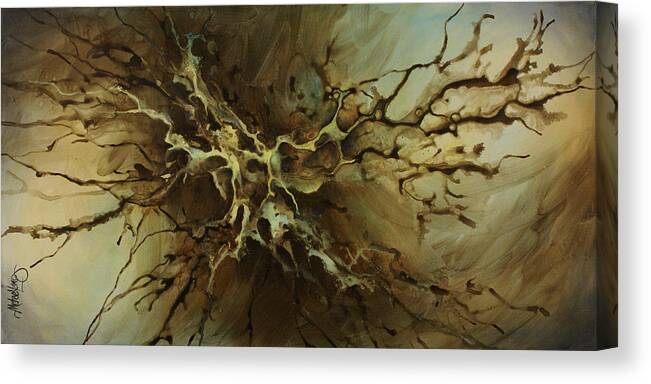 Earth Tones Canvas Print featuring the painting Abstract design 107 by Michael Lang