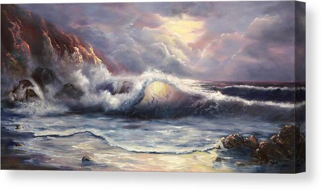 Ocean Canvas Print featuring the painting After the Storm by Joni McPherson