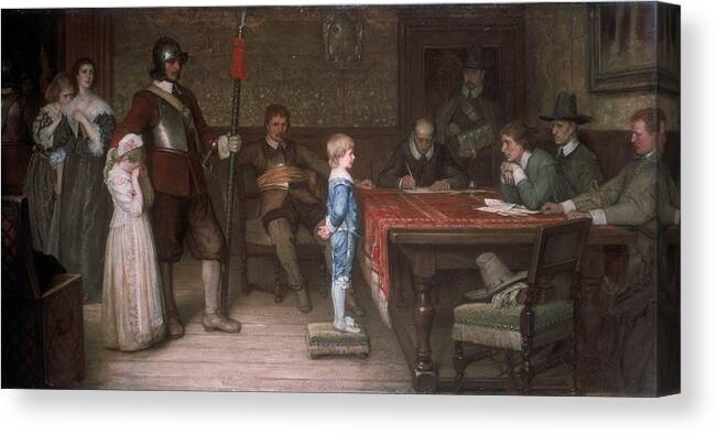 William Frederick Yeames - And When Did You Last See Your Father- 1878 Canvas Print featuring the painting And when did you last see your father by MotionAge Designs