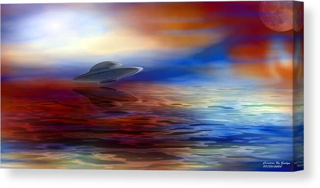 Sunset Canvas Print featuring the digital art Are we alone by Evelyn Patrick