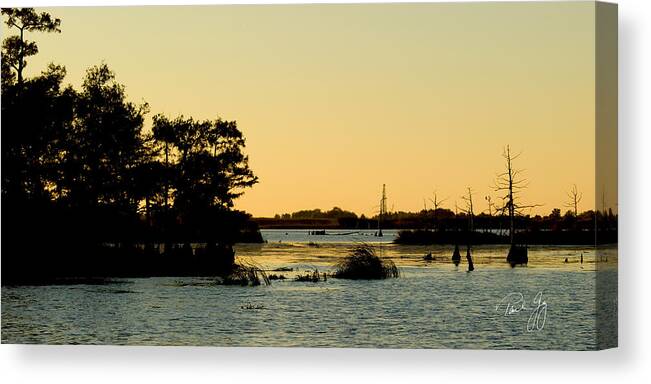 Gulf Of Mexico Canvas Print featuring the photograph Bayou Sunset Venice Louisiana by Paul Gaj