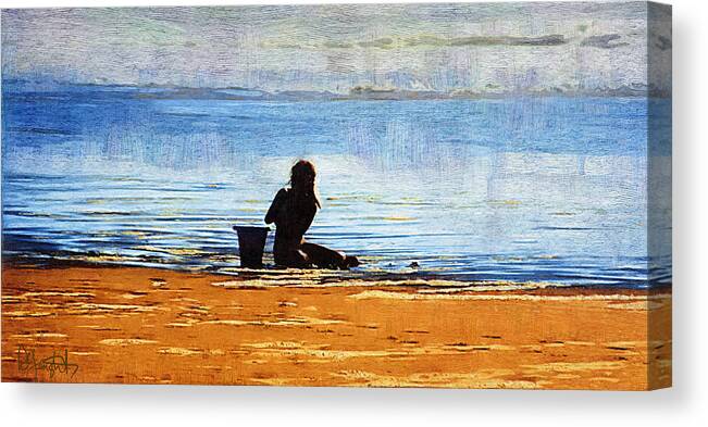Beach Canvas Print featuring the painting Beach Baby Blue by Holly Ethan