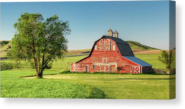 Red Canvas Print featuring the photograph Beautiful Rural Morning by Todd Klassy