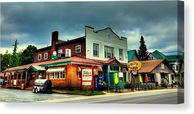 Billy's Walt's And The Oil Well - Old Forge Ny Canvas Print featuring the photograph Billy's Walt's and the Oil Well - Old Forge NY by David Patterson