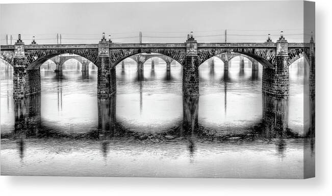 Harrisburg Canvas Print featuring the photograph Bridging the Susquehanna by JC Findley
