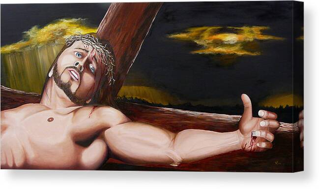 Christ Canvas Print featuring the painting Christ's Anguish by Vic Ritchey