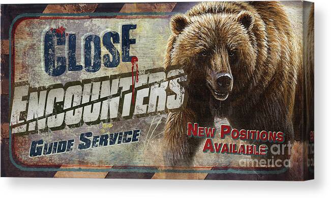 Jq Licensing Canvas Print featuring the painting Close encounters bear by Cynthie Fisher