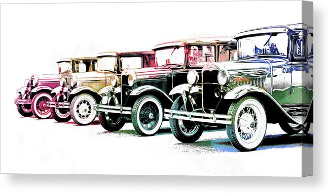 Model A Canvas Print featuring the photograph Colorful A's by Steve McKinzie