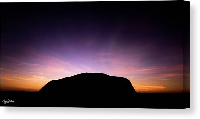 Uluru Canvas Print featuring the photograph D A W N I N G by Andrew Dickman