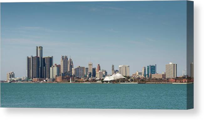 Detroit Canvas Print featuring the photograph Detroit Skyline by Steve L'Italien
