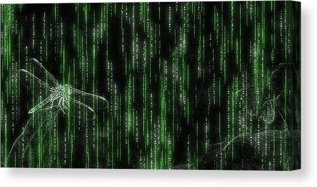 Matrix Canvas Print featuring the photograph Digital Dragonfly by Mark Fuller
