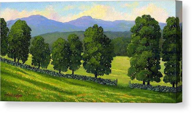 Landscape Canvas Print featuring the painting Distant Mountains by Frank Wilson