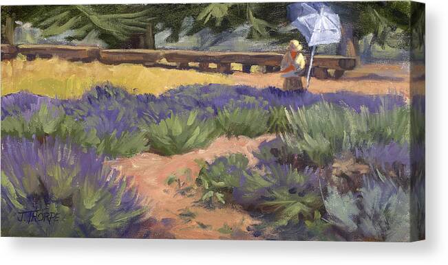 Don Read Canvas Print featuring the painting Don Read Painting Lavender by Jane Thorpe