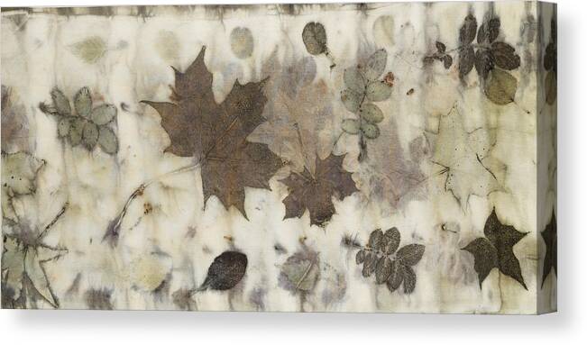 Eco Print Canvas Print featuring the tapestry - textile Elements Of Autumn by Carolyn Doe