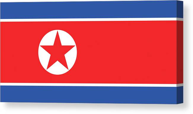 East Asia Canvas Print featuring the digital art Flag of North Korea. by Roy Pedersen