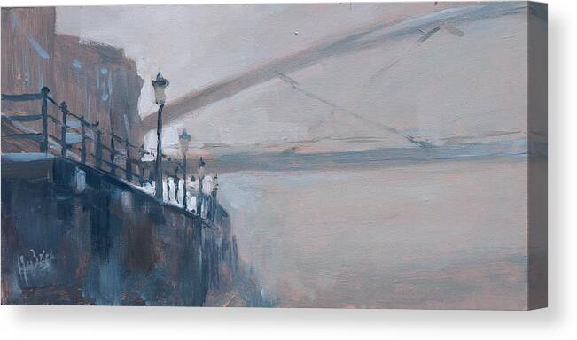 Maastricht Canvas Print featuring the painting Foggy Hoeg by Nop Briex