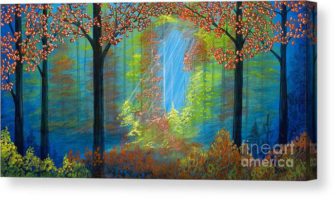 Rebecca Canvas Print featuring the painting Forest Glow by Rebecca Parker