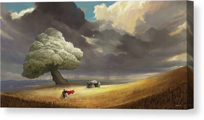 Tree Canvas Print featuring the digital art Fought The Good Fight by Steve Goad