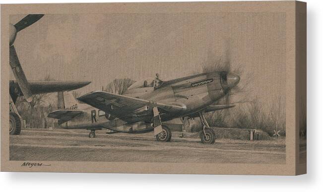 Aviation Art Canvas Print featuring the drawing Georgie by Wade Meyers