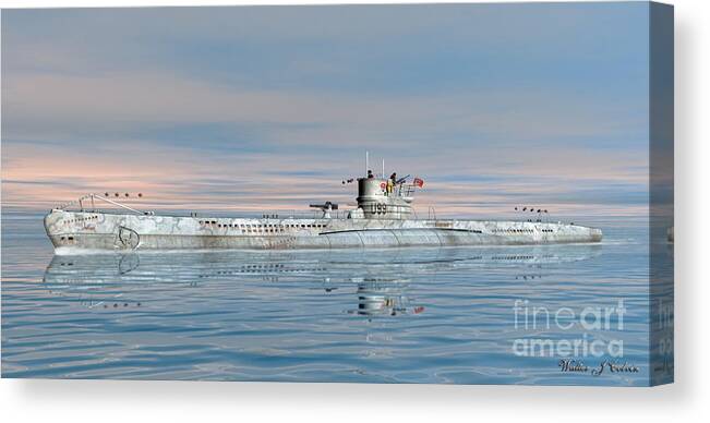 U-boat German submarine U-99 U-Boot 1940 Hugh Evelyn 1970 old print 