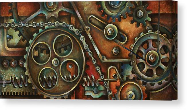 Mechanical Painting Canvas Print featuring the painting Harmony by Michael Lang