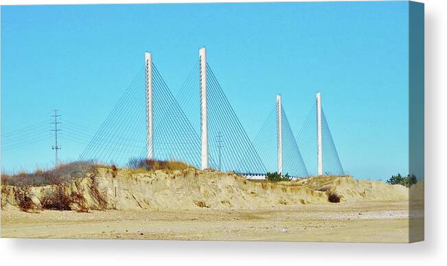 Beach Bum Pics Canvas Print featuring the photograph Inlet Bridge Beach View by Billy Beck