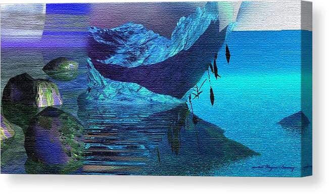 Blue Canvas Print featuring the painting Islands Collage by Wayne Bonney