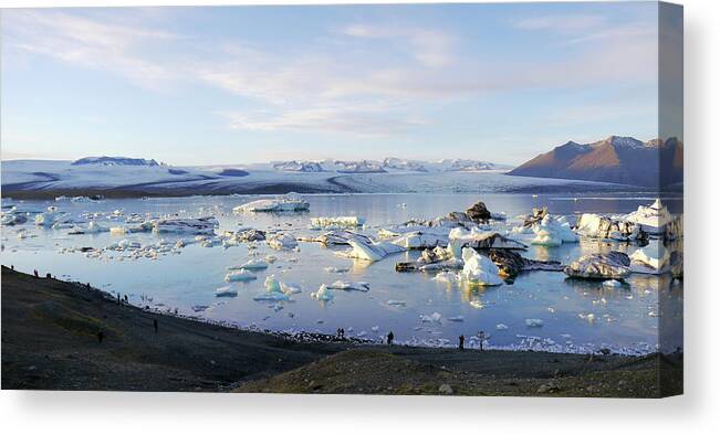 Iceland Canvas Print featuring the photograph Jokulsarlon Glacial Lagoon Iceland by Amelia Racca