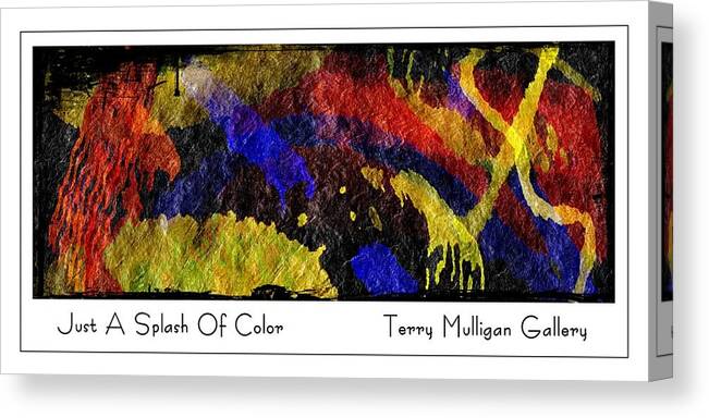 Splash Canvas Print featuring the digital art Just A Splash of Color by Terry Mulligan
