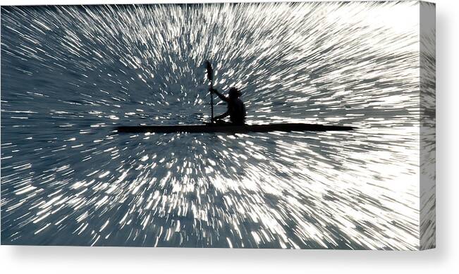 Kayak Canvas Print featuring the photograph Kayak zoom by Steve Somerville