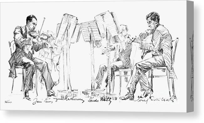 20th Century Canvas Print featuring the photograph Lener String Quartet by Granger
