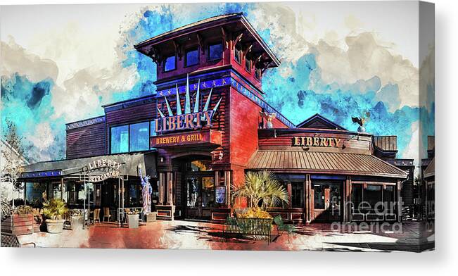 Liberty Canvas Print featuring the digital art Liberty Brewery and Grill Myrtle Beach by David Smith