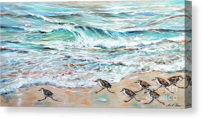 Beach Canvas Print featuring the painting Little Rebel II by Linda Olsen
