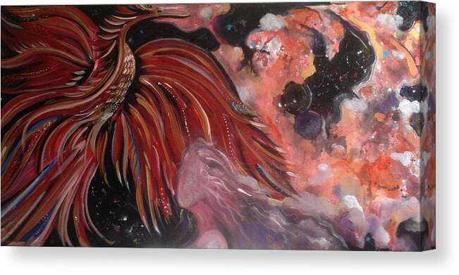 Phoenix Canvas Print featuring the painting Look To The Sky by Tracy McDurmon