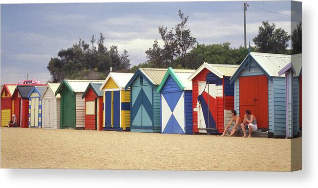 Beach Canvas Print featuring the photograph Melbourne Bathing Boxes #1 by Jerry Griffin