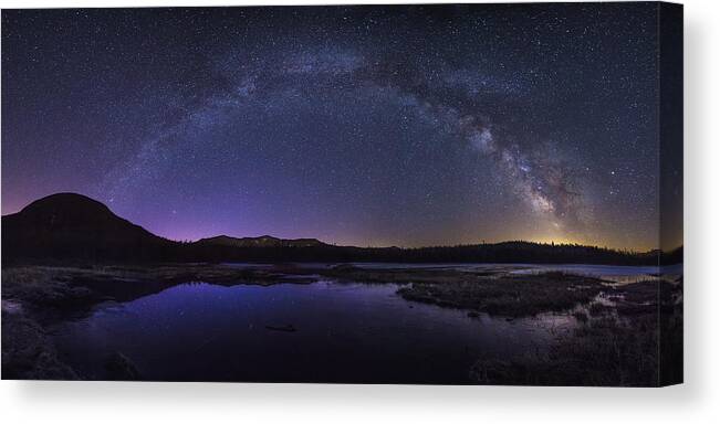 Milky Canvas Print featuring the photograph Milky Way over Lonesome Lake by White Mountain Images