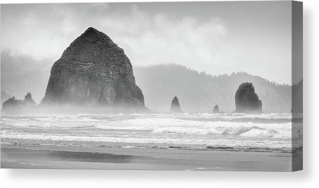 Haystack Canvas Print featuring the photograph Misty Haystack by Chris McKenna