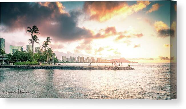 Oahu Canvas Print featuring the photograph Oahu Sunrise by Chris McKenna