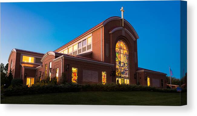 Our Lady Star Of The Sea Church At Sunset Canvas Print featuring the photograph Our Lady Star of the Sea Church by Kenneth Cole