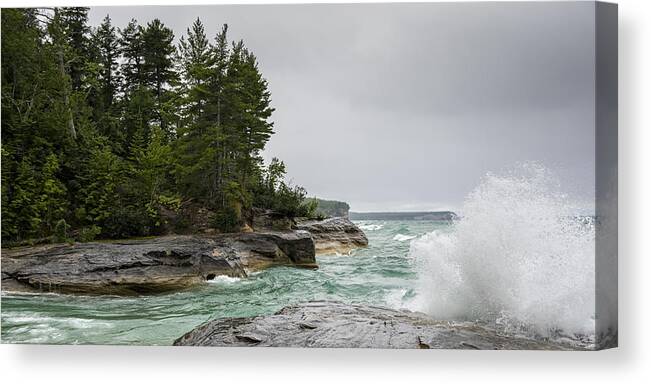 Pictured Rocks Canvas Print featuring the photograph Pictured Rocks 1 by Steve L'Italien