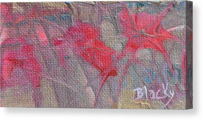 Poinsettia Canvas Print featuring the painting Poinsettia's In The Window by Donna Blackhall