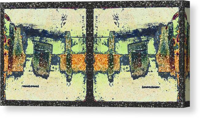 Abstract Canvas Print featuring the mixed media Reflected Maze by Lenore Senior