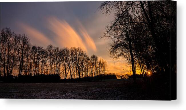 Snow Canvas Print featuring the photograph Retreating Clouds of the First Snow by Mark Rogers