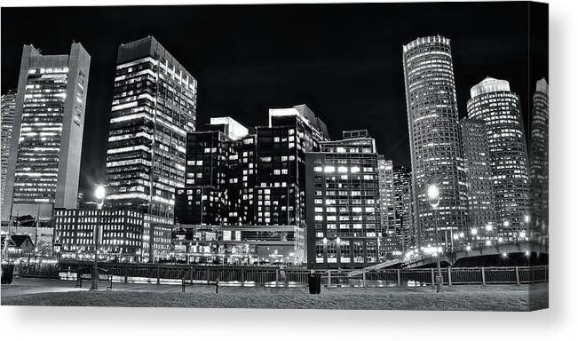 Boston Canvas Print featuring the photograph Riverfront Black and White by Frozen in Time Fine Art Photography
